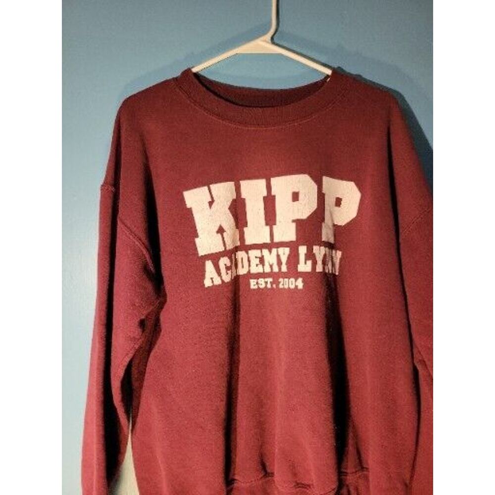 Gildan Mens Maroon Pullover Sweatshirt KIPP Academy Lynn, MA Size L